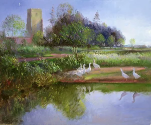 Gänse bei Sonnenuntergang, 1991